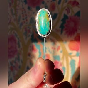Turquoise and sterling 925 stick pink